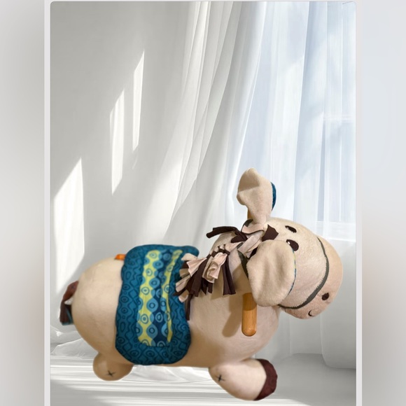 Plush Rocking Horse Toy - Cream and Blue - Picture 10 of 16